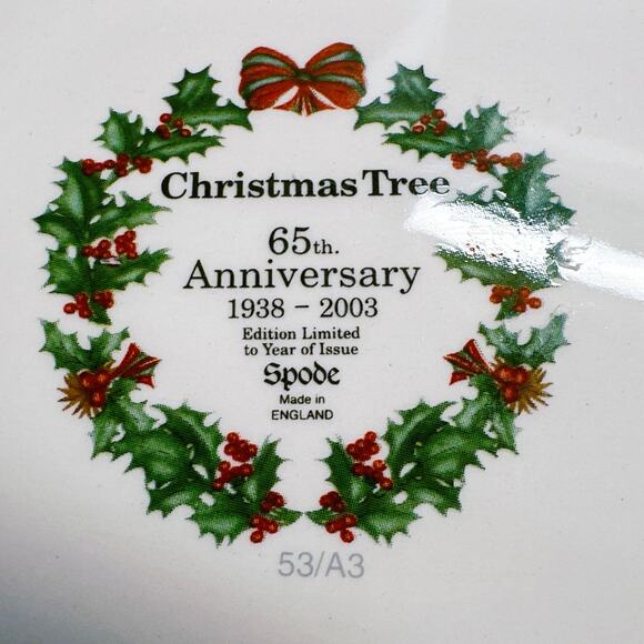 Spode 65th Anniversary Christmas Tree Scalloped Tray Candy Dish Platter - Picture 8 of 8